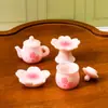 Serie de Tazas de Té con Flores de Cerezo Rosa Girly Resina Hecho a Mano Decoración DIY Adornos para Coche de Escritorio Regalos para Parejas