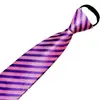 Fabricante Hombres Negros Casual Rayas Azules Corbata de Negocios Corbata Perezosa 8cm Corbata sin Corbata al por Mayor Cremallera