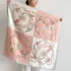 Novo Estilo Primavera/Verão 2026 Lenço Quadrado Grande de 90cm para Mulheres, Elegante Estilo Coreano e Japonês, Xale Simples para Amarrar, Lenço de Seda, Lenço Decorativo de Pescoço