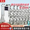 Puerta telescópica eléctrica de acero inoxidable con control remoto, puerta automática para unidad escolar, fábrica, obra de construcción, puerta corrediza sin rieles, personalización