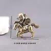 Adornos de Latón con Motivo de Caballo, Doce Accesorios de Caballo del Zodiaco, Billetera de Cobre y Colgantes para Teléfono con Hilo Rojo Estilo Antiguo