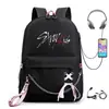 Stray kids combinación alrededor de la misma mochila mochila mochila bolsa Estudiantes coreanos hombres y mujeres Gran Capacidad Nuevo