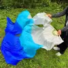 Leque Dança Koi, Leque Longo de Seda, Leque Clássico de Tinta para Dança, Leque Longo Degradê, Leque Dança da Lua para Dedos Esquerdo