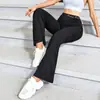 Pantalones Largos Lisos de Color Sólido de Talla Grande para Mujer, Ajustados, Versátiles, Casuales, Novedades de Primavera y Verano 2025 para Amazon Europeo y Americano