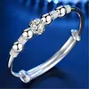 Pulsera de estrella de la suerte tallada linterna pase de camino pulsera de cuentas giratorias de empuje y extracción joyería de plata de moda pulsera creativa