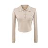 Ropa de Mujer al por Mayor Transfronteriza Estilo Europeo y Americano Cuello de Camisa Color Sólido Manga Larga Top + Cintura Elástica Aspecto Adelgazante Pantalón Recto Traje