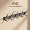 Gancho Sin Taladro Adhesivo Parte Trasera de la Puerta Perchero para Ropa Sombrero Colgador de Ropa Capacidad de Carga Almacenamiento de Baño Gancho Adhesivo Montaje en Pared Aluminio Espacial