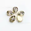 Taladro de vidrio de alta calidad con forma de gota de agua y base puntiaguda, con diamantes de imitación dorados, para coser a mano, para ropa, zapatos, bolsos y accesorios de joyería.