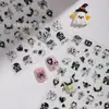 Cyansea Halloween Desenho Animado Terror Fofo Padrão Adesivos de Unha DIY Simples Morcego Lua Fantasma Adesivos de Unha