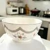 Bol de Arroz de 5 Pulgadas Bol de Arroz Cerámico Vajilla Bol de Ensalada de Alto Valor Bol de Arroz Color Bajo Esmalte
