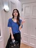 Ropa Zhengqite/ Camiseta de Malla Tejida de Verano para Mujer, Corte Holgado, Hueca, Transpirable, Top Casual