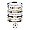 Pulseira Empilhável de Argila Macia Multicor Mais Vendida na Amazon com Pingente de Liga e Letras em Acrílico Conjunto de Pulseiras Elásticas
