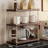 Estante de Almacenamiento de Escritorio Exhibidor de Múltiples Niveles para Tazas de Café Encimera Aparador Almacenamiento de Tazas de Café Sala de Estar Soporte Ajustable para Exhibición de Juegos de Té