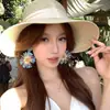 Pendientes de Borlas con Cuentas de Flores Coloridas Estilo Vacaciones de Verano, Dulce Estilo Bosque Nuevo Modelo 2026, Pendientes de Personalidad Frescos y Únicos