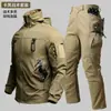Venta Caliente Transfronteriza Primavera Otoño Exterior Set Táctico para Hombre Ropa a Prueba de Viento Resistente al Desgaste Chaqueta de Trabajo Multibolsillos Uniforme de Entrenamiento para Fans Militares