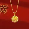 Colar Pingente Vazado em Filigrana de Ouro de Areia Vietnamita Latão Banhado a Ouro Pingente de Bolsa de Dinheiro Vazado Retrô Acessórios