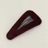 Grampo de Cabelo Triangular de Tecido Vermelho Escuro, Presilha Retangular Versátil Retro, Grampo Elegante para Franja, Grampo para a Parte de Trás da Cabeça