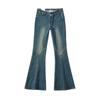 Pantalones Acampanados de Mezclilla Sexy Retro Otoñales de Tiro Bajo para Mujer con un Diseño Elegante, Patchwork, Corte Delgado y Ajustados a la Cadera para Chicas Altas