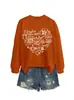 Amazon eBay sitio independiente de moda y único casual versátil para mujer estampado de corazón otoño e invierno cuello redondo manga larga sudadera