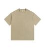 Camiseta Personalizada Transfronteriza para Hombre 260g Algodón Grueso Lavada Manga Corta Camiseta Publicitaria Ropa de Trabajo Uniforme de Clase Uniforme de Grupo