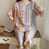 Pijama de Algodão Seda de Manga Curta para Mulheres no Verão, Anti-Bolhas, Roupas de Casa Estudantis Fofas, Doce Conjunto de Algodão Artificial com Dopamina, Fino