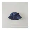 Bordado Coreano Infantil Pescador Mariposa Mezclilla Lavada Sombrero de Pescador Estilo Occidental Todo-partido Vintage Visera Protector Solar Anti-sol Gorra