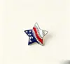 Collar Americano de Venta Cruzada Más Vendido para el Día de la Independencia con Colgante de Estrella de Cinco Puntas y Corazón Incrustados con Diamantes, Accesorio de Regalo de Cruz para el Día Nacional