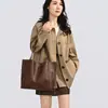 Bolsa Grande Feminina Chegada Nova Outono 2026 Bolsa Feminina Texturizada Bolsa de Mão Simples Retrô Bolsa Tote de Ombro Único para o Dia a Dia