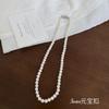 Collar de perlas Shijia de 2 mm, muy fino, con pequeñas cuentas de arroz para bebés, cadena de clavícula de lujo ligera para mujer, estilo apilado que combina con todo.