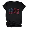 Professor Amazon Ebay Site Independente Moda Casual Versátil Feminina Gola Redonda Manga Curta Camiseta Camisa Base Comércio Exterior