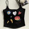 Nuevo Chaleco Dulce con Estampado Graffiti de Algodón Puro para Niñas Hermoso Tirante Almohadilla de Pecho Sling Interior Regazo Ropa Exterior Top Base para Mujeres