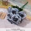 Ramo Búlgaro Falso de 9 Cabezas Simulado Flor de Seda Flor Artificial de Plástico Decoración de Sala de Estar de Alta Gama Flor de Boda Producto Terminado