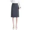 Falda de traje línea A para mujer, nueva falda lápiz profesional de cintura alta primavera/verano 2026, falda de un solo paso elegante de longitud media