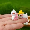 Adornos de Pato de Primavera de Dibujos Animados Jardinería de Micro Paisaje Oficina Escritorio Adornos Pequeños Accesorios para Llaveros Accesorios de Bricolaje