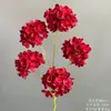 Casamento Estilo Chinês Estilo Vermelho Decoração de Guia de Estrada Arranjo de Flores Artificiais Flor de Teto Cerimônia de Noivado Arranjo de Banquete Arte com Flores Artificiais de Casamento