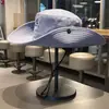Sombrero de pescador de malla transpirable para exteriores de verano, unisex, de ala ancha, adecuado para senderismo y montañismo, con diseño bordado, protección solar y protección UV