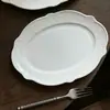 En stock: Platos llanos de cerámica repujada estilo francés, platos de cerámica vintage con diseños florales, platos de cerámica, platos para bistec y platos de postre