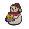 Amuletos para zapatos de muñeco de nieve navideño, Accesorios para zapatos tipo zueco de regalo de Navidad, Decoración de goma blanda de PVC Accesorios para DIY, Transfronterizo