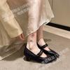 Zapatos de Tacón Alto de Alta Gama, Estilo Chanel, de Uso Especial, Hechos de Piel de Oveja de Primera Capa con Puntera Puntiaguda y Cuero Genuino por Dentro y por Fuera