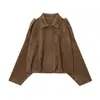 Chaqueta de otoño nueva para mujer, estilo europeo y americano, fina, elegante, tipo aviador, multicolor, top casual holgado y adelgazante