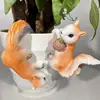 Vaso de flores paisagem rato fofo esquilo animal musgo decoração de micro paisagem bonsai suculenta artesanato de resina ornamentos