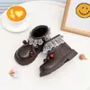 Botines para Niña con Adorno de Encaje Forro de Felpa Botas de Algodón de Dos Capas Estilo Princesa 2026 Otoño/Invierno Nuevas Llegadas Botas Martin Cálidas para Niñas