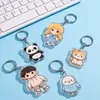 Pingente de chaveiro de acrílico transparente versão Q de desenho animado anime DIY mercadoria de celebridade cultural e criativo personalização com estampagem a laser