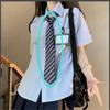 Uniforme JK Estilo Japonés Estilo Universitario Holgado Combinable Chic Camisa Rayada Camisa de Manga Corta Verano Nuevo Top para Mujer