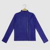 Miyake 2026 Nueva Chaqueta Corta de Diseño Nicho para Mujer Estilo Holgado Moda Top Ajustado con Cremallera para Mujer
