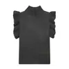 Item Quente de Venda Transfronteiriça do Aliexpress Novo Estilo Primavera 2026 Elegante Feminino Macio Casual Gola Alta Sem Mangas Colete de Tricô
