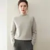 Suéter de Cachemir 100% Puro Otoño/Invierno para Mujer, Grosor Medio, Cuello Semi Alto, Jersey de Manga Raglán, Versátil, Cálido, Capa Base Superior