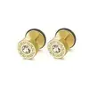 Venta Directa de Fábrica Acero Inoxidable Patrón Gran Muralla Retro Disco Barbell Diamante Aretes Clavos Hélice