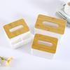 Caja de Pañuelos de Madera Estilo Japonés Cubierta de Madera Control Remoto Caja de Papel Escritorio Caja de Papel Higiénico Sala de Estar Toalla de Papel Impresa Caja de Pañuelos Publicitaria