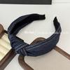 Diadema Trenzada de Tela Denim Estilo Coreano Simple Estilo Nuevo de Hong Kong Ala Ancha Textura Presión Aro para el Cabello Pinza para el Cabello Combinable Accesorios para el Cabello